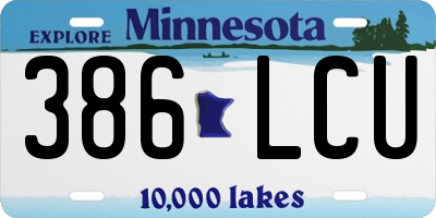 MN license plate 386LCU
