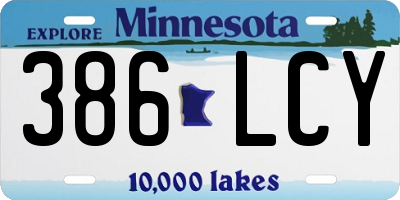 MN license plate 386LCY