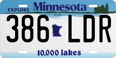 MN license plate 386LDR