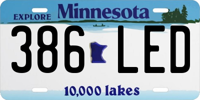 MN license plate 386LED