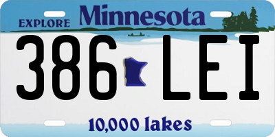 MN license plate 386LEI