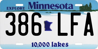 MN license plate 386LFA