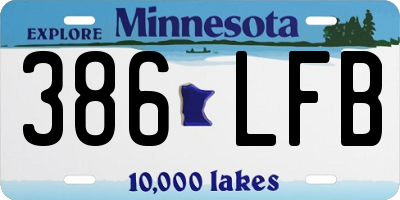 MN license plate 386LFB