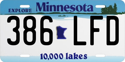 MN license plate 386LFD