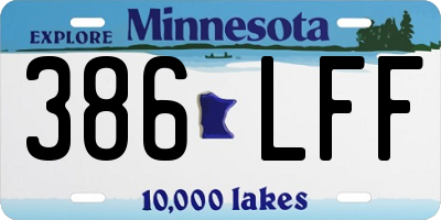 MN license plate 386LFF