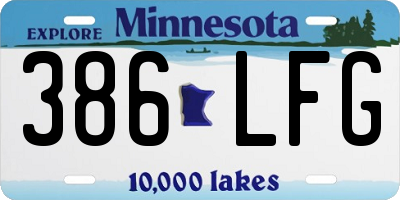 MN license plate 386LFG