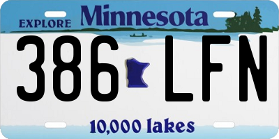 MN license plate 386LFN