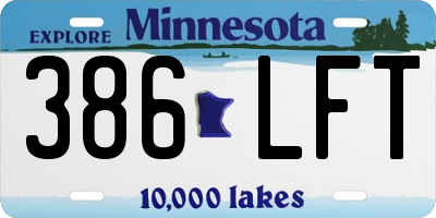 MN license plate 386LFT
