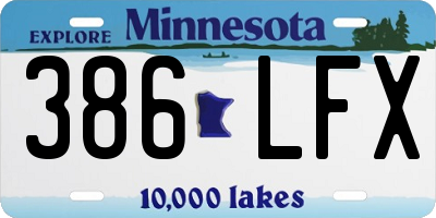 MN license plate 386LFX