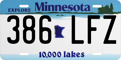 MN license plate 386LFZ