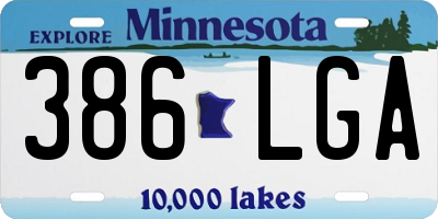 MN license plate 386LGA