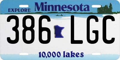MN license plate 386LGC