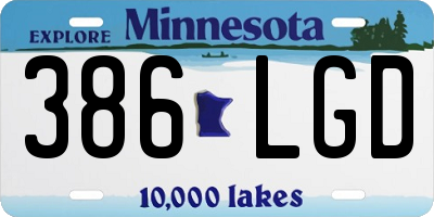MN license plate 386LGD
