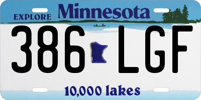 MN license plate 386LGF