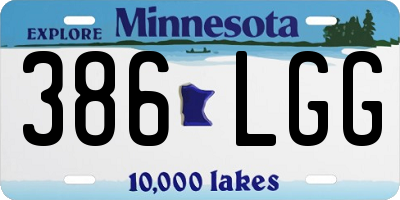MN license plate 386LGG