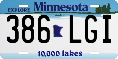 MN license plate 386LGI