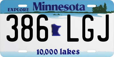 MN license plate 386LGJ