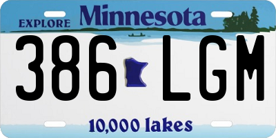 MN license plate 386LGM
