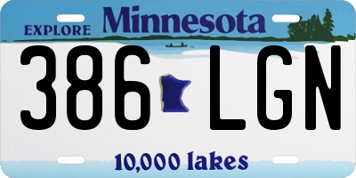 MN license plate 386LGN