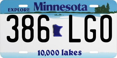 MN license plate 386LGO
