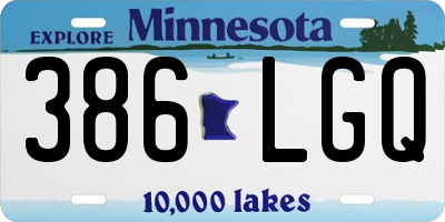 MN license plate 386LGQ
