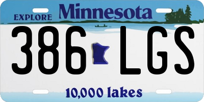 MN license plate 386LGS