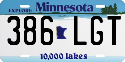 MN license plate 386LGT