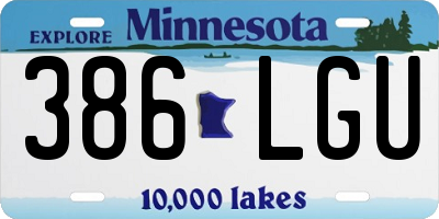 MN license plate 386LGU