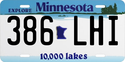 MN license plate 386LHI