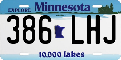 MN license plate 386LHJ
