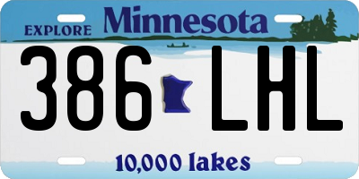 MN license plate 386LHL
