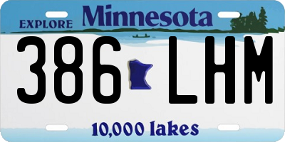 MN license plate 386LHM