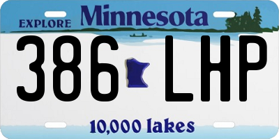 MN license plate 386LHP