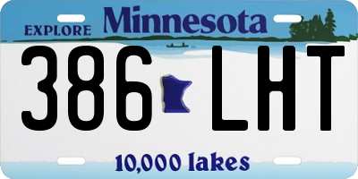 MN license plate 386LHT