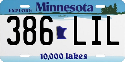 MN license plate 386LIL