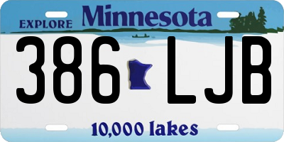 MN license plate 386LJB