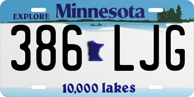 MN license plate 386LJG