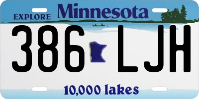 MN license plate 386LJH