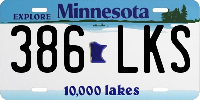 MN license plate 386LKS