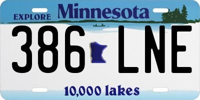MN license plate 386LNE