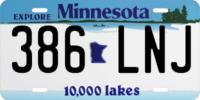 MN license plate 386LNJ