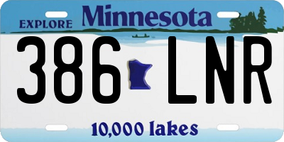 MN license plate 386LNR