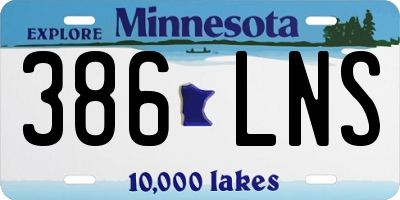 MN license plate 386LNS