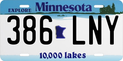 MN license plate 386LNY