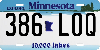 MN license plate 386LOQ