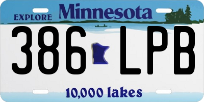 MN license plate 386LPB