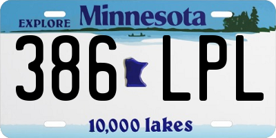 MN license plate 386LPL