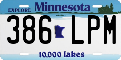 MN license plate 386LPM