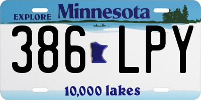 MN license plate 386LPY