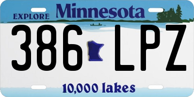 MN license plate 386LPZ